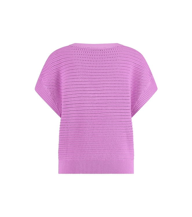 Studio Anneloes Chiara V-neck crochet top 4600 lila pink