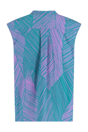 Studio Anneloes Kitty palm poplin top 7346 Smaragd/Lila pink