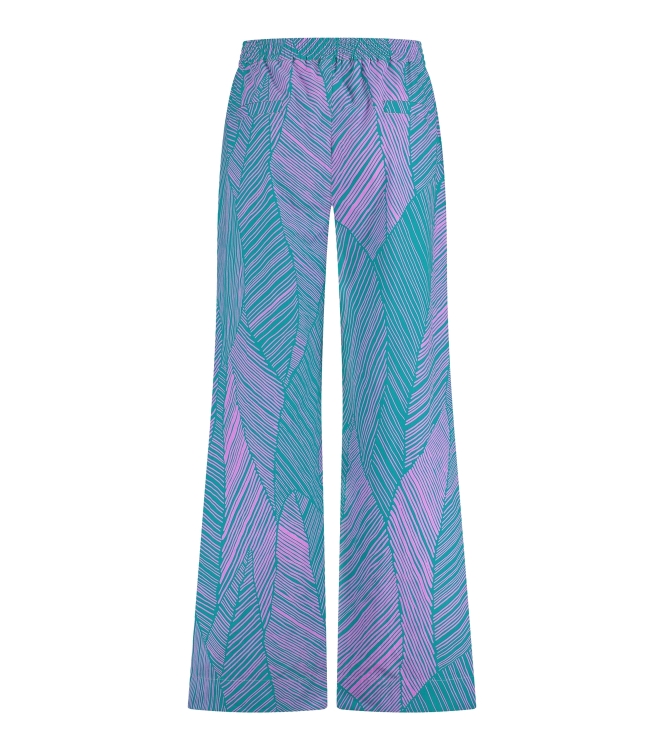 Studio Anneloes Doro poplin trousers 7346 Smaragd/Lila pink