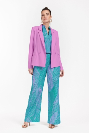 Studio Anneloes Doro poplin trousers 7346 Smaragd/Lila pink