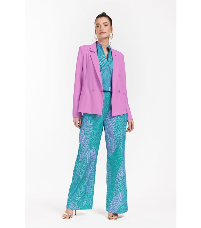 Studio Anneloes Doro poplin trousers 7346 Smaragd/Lila pink