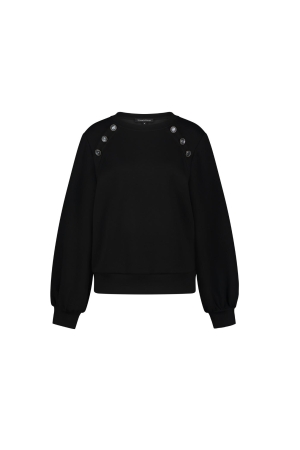 Tramontana Sweater Sailor Buttons 009000 Black