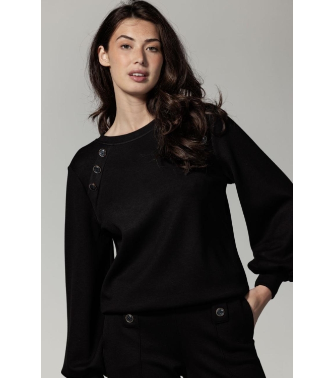 Tramontana Sweater Sailor Buttons 009000 Black