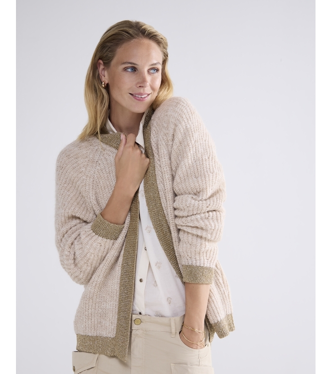 Summum Woman Cardigan airy alpaca blend knit 122 Ivory