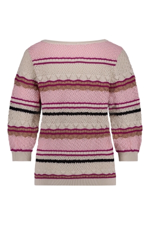 Studio Anneloes Amabel stripe pullover 1155 off white/fuchsia