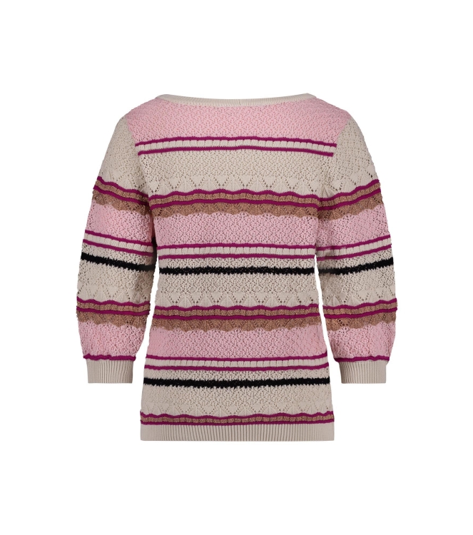 Studio Anneloes Amabel stripe pullover 1155 off white/fuchsia