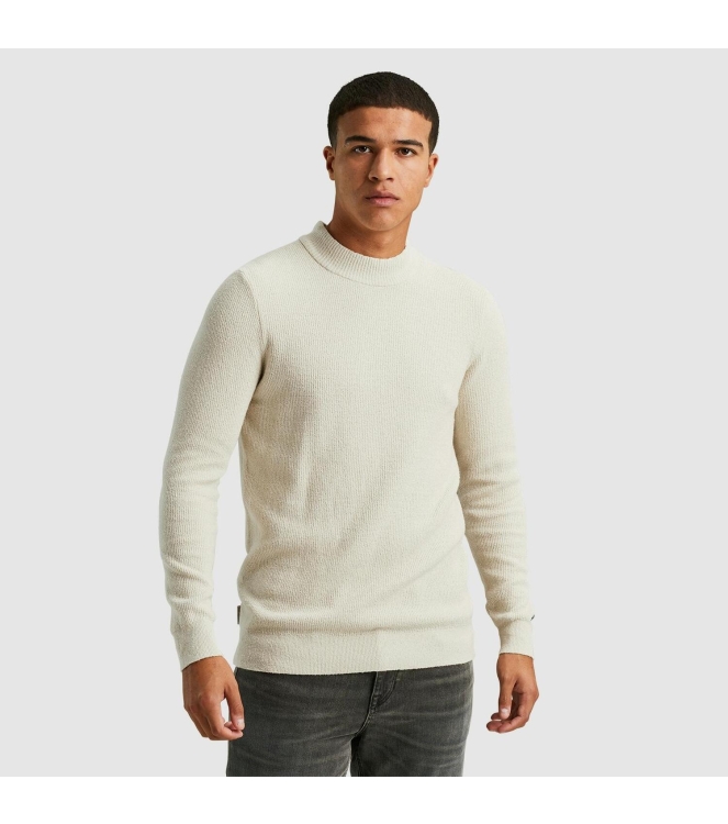 Cast Iron Mock neck fine boucle 7014 Silver birch