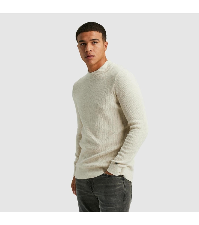 Cast Iron Mock neck fine boucle 7014 Silver birch