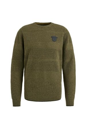 PME Legend R-neck cotton structure knit 6399 Dried herb