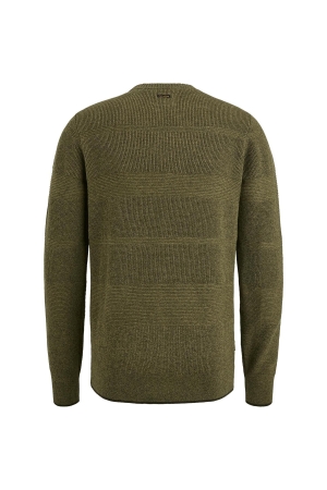 PME Legend R-neck cotton structure knit 6399 Dried herb