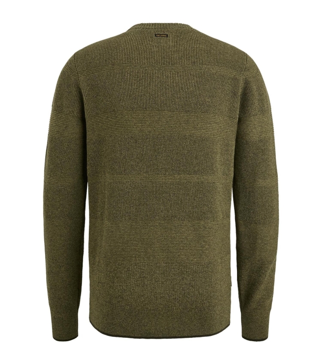 PME Legend R-neck cotton structure knit 6399 Dried herb