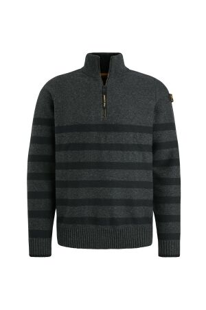 PME Legend Half zip collar cotton rib knit 996 Antracite Melee