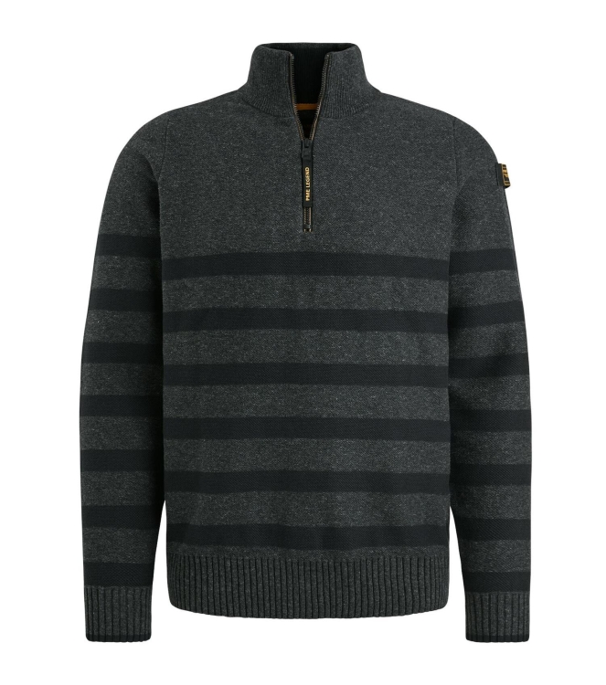 PME Legend Half zip collar cotton rib knit 996 Antracite Melee