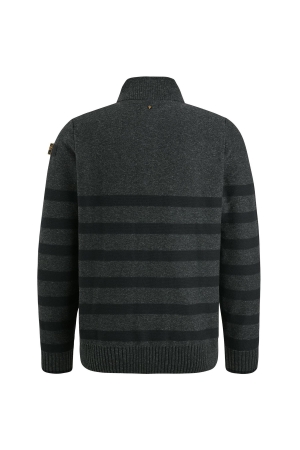 PME Legend Half zip collar cotton rib knit 996 Antracite Melee