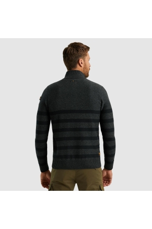 PME Legend Half zip collar cotton rib knit 996 Antracite Melee