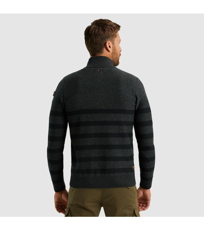 PME Legend Half zip collar cotton rib knit 996 Antracite Melee