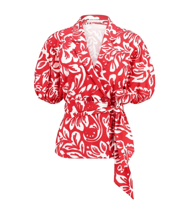 Studio Anneloes Elise flower blazer 3711 deep red/offwhite