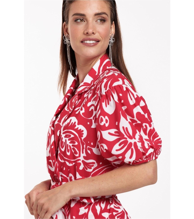 Studio Anneloes Elise flower blazer 3711 deep red/offwhite