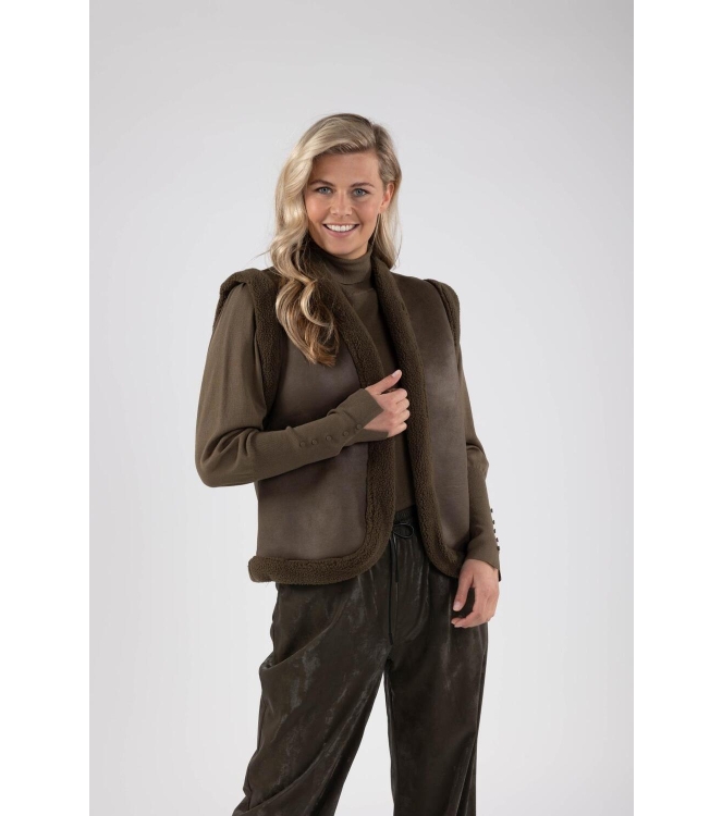 NUKUS Elise Gilet 37 burned olive