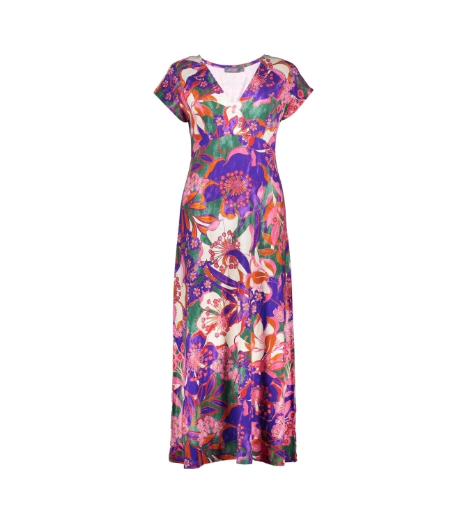 Geisha Dress long AOP 445 Fuchsia