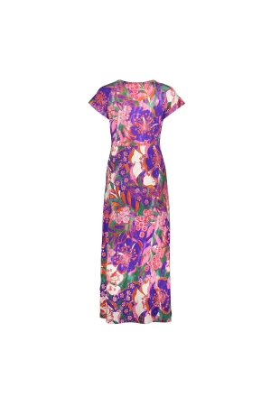 Geisha Dress long AOP 445 Fuchsia