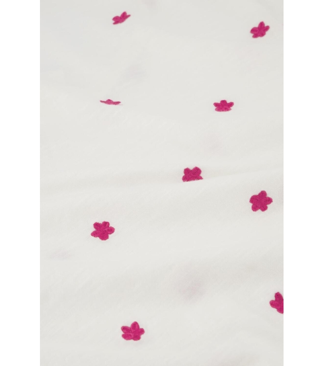 Fabienne Chapot Phill V-neck Pink Flower T-shirt 0053 Cream White/Pink