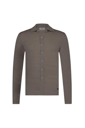 Born with Appetite Domar Polo Cardigan Merino  12gg 944 Taupe