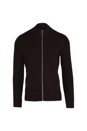 Scotland Blue Ruwen Full Zip Cardigan 373 Wood