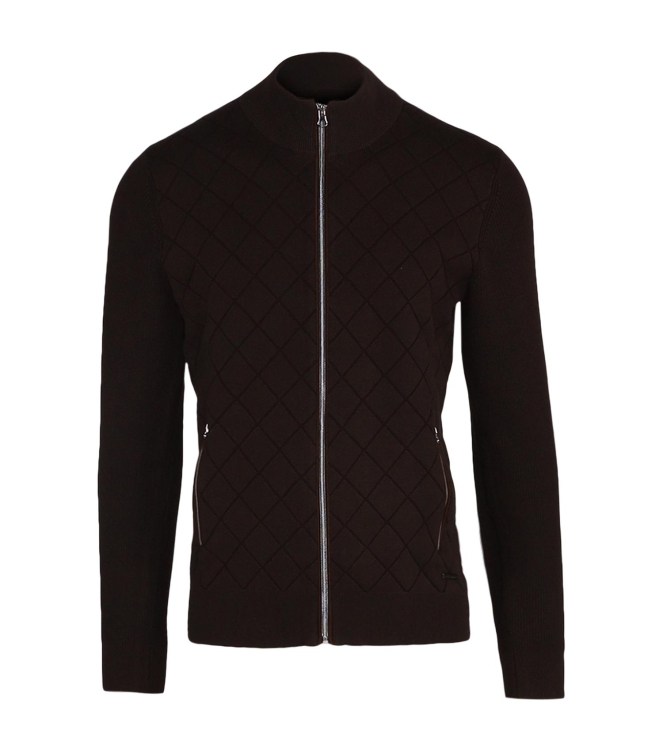 Scotland Blue Ruwen Full Zip Cardigan 373 Wood