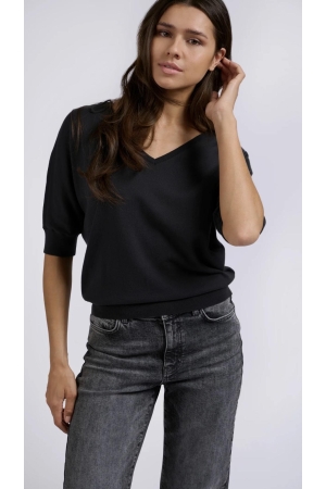 Yaya Double v-neck sweater 99944 Anthracite