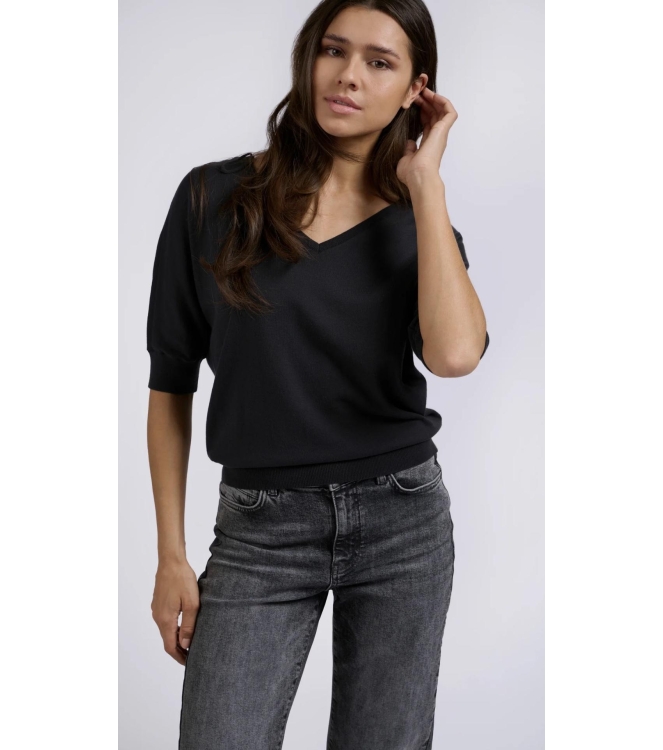 Yaya Double v-neck sweater 99944 Anthracite
