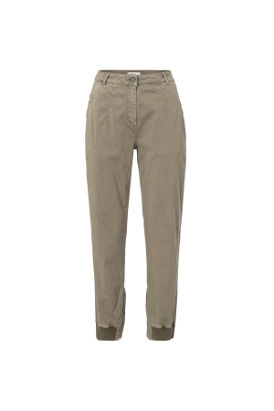 Yaya Soft cargo trousers with rib c Timber wolf brown