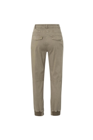 Yaya Soft cargo trousers with rib c Timber wolf brown