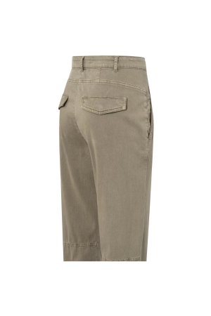 Yaya Soft cargo trousers with rib c Timber wolf brown