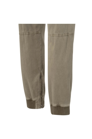 Yaya Soft cargo trousers with rib c Timber wolf brown