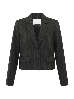 Yaya Short soft pinstripe blazer 999441 Anthracite dessin