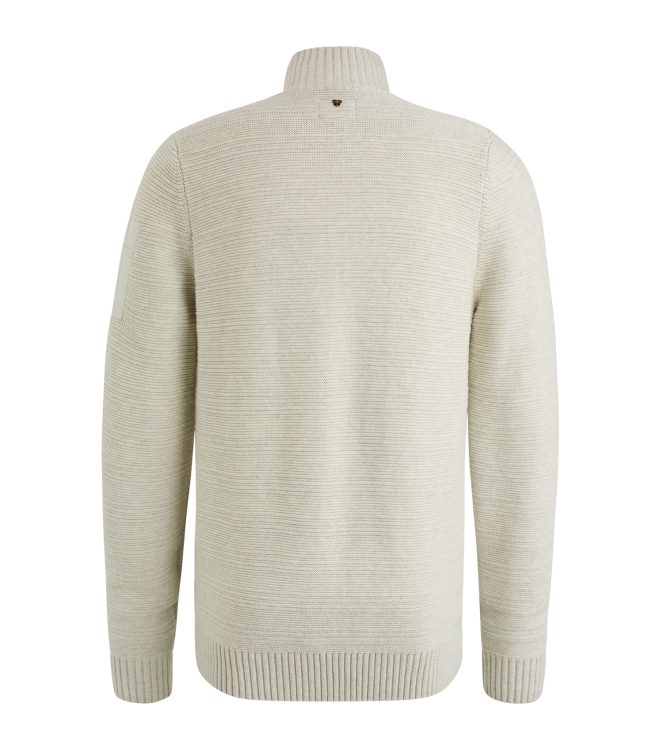 PME Legend Zip jacket cotton structure knit 910 Bone white melee