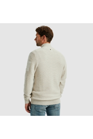 PME Legend Zip jacket cotton structure knit 910 Bone white melee