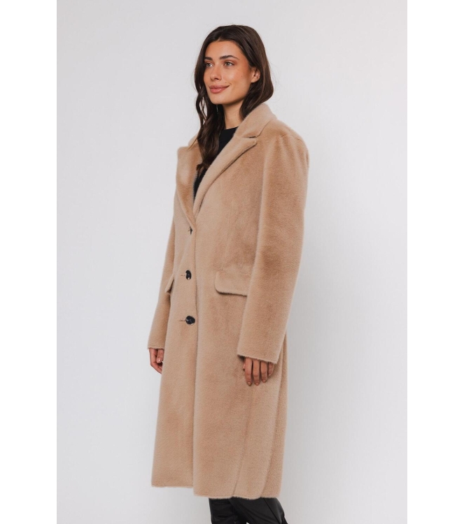 Rino en Pelle Long single breasted coat 490 sand