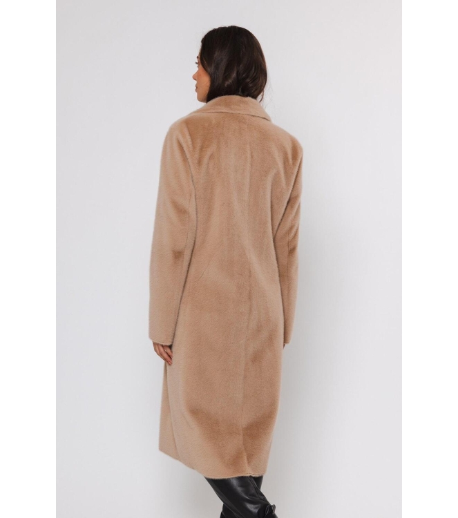 Rino en Pelle Long single breasted coat 490 sand