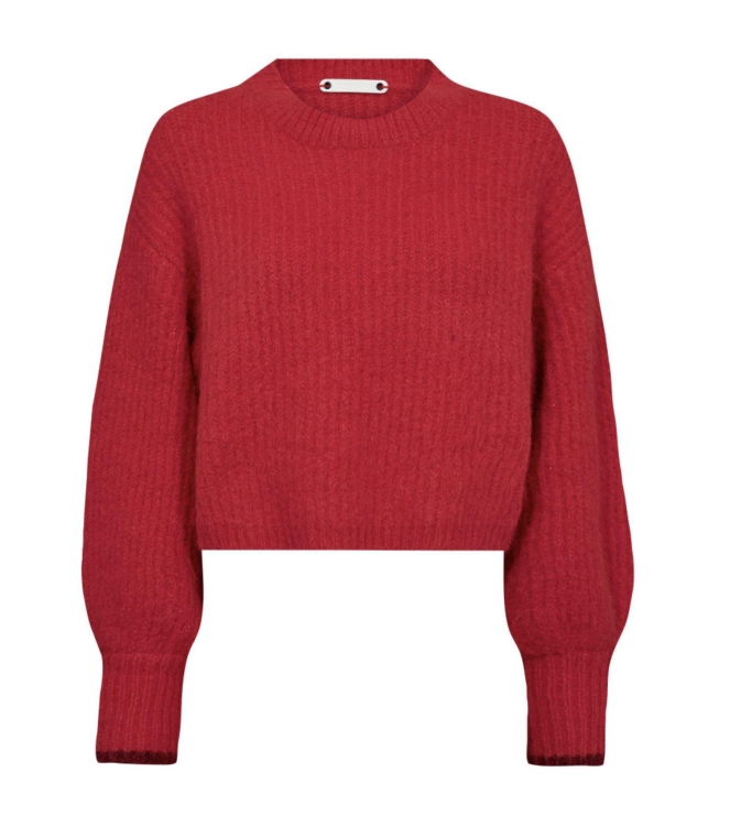 Co Couture CoralieCC Crop Rib O-Knitt 66 Flame