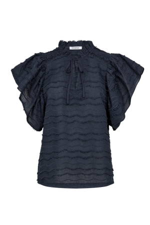 Co Couture WavedingCC Frill Top 61 Ink