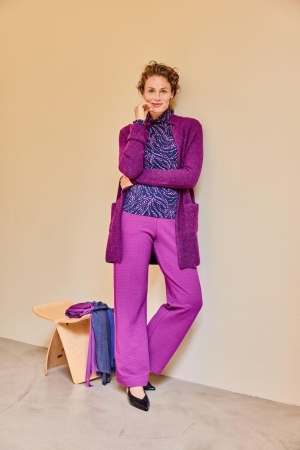 Kyra trousers sidezipper structured jersey 540 orchid