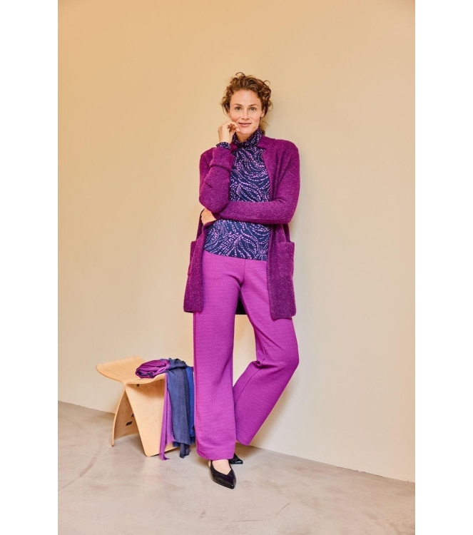 Kyra trousers sidezipper structured jersey 540 orchid
