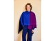 Kyra poncho colorblock knit 540 orchid