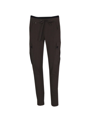 ZIP73 Broek cargo pinstripe Taupe