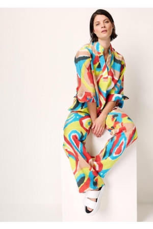 Kyra blouse 3/4 sleeve multi print 415 blue lagoon