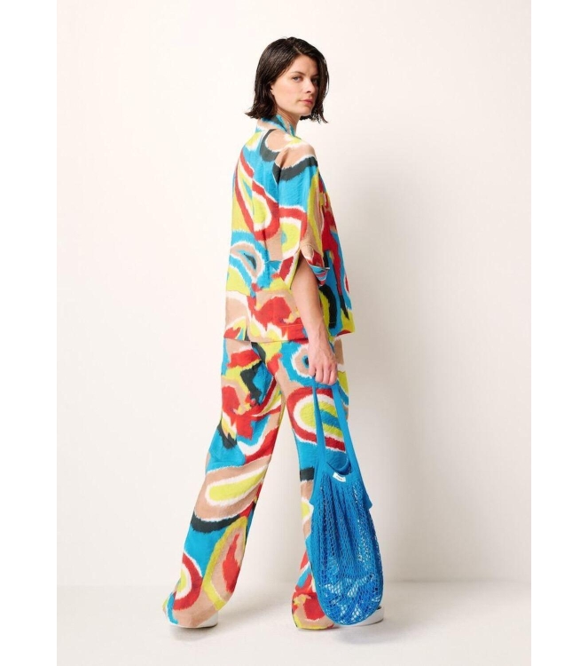 Kyra blouse 3/4 sleeve multi print 415 blue lagoon