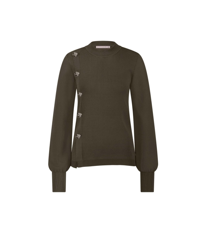 Studio Anneloes Lovis button pullover 7400 new army