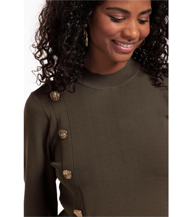 Studio Anneloes Lovis button pullover 7400 new army